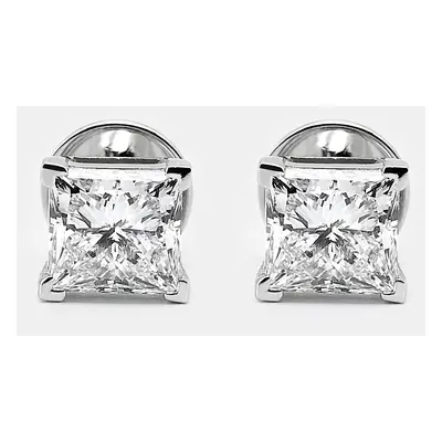 18k White Gold Princess Cut Lab Grown Diamonds Earrings (Approx 3.00 ct)