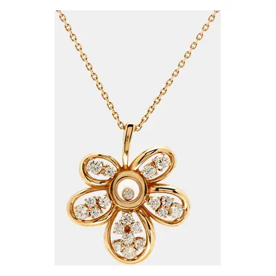 Chopard Happy Diamonds 18k Rose Gold Pendant Necklace