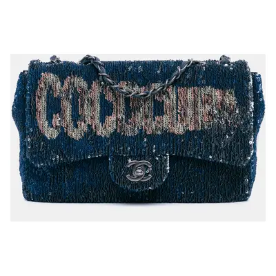 Chanel Blue Paris Cuba Medium Sequin Coco Cuba Single Flap