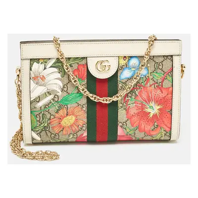 Gucci Multicolor Flora GG Supreme Canvas Small Ophidia Shoulder Bag