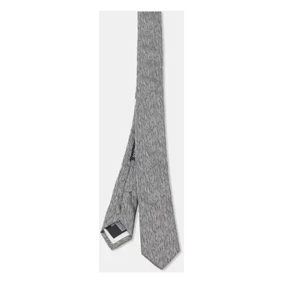 Dolce & Gabbana Grey Patterned Silk Skinny Tie