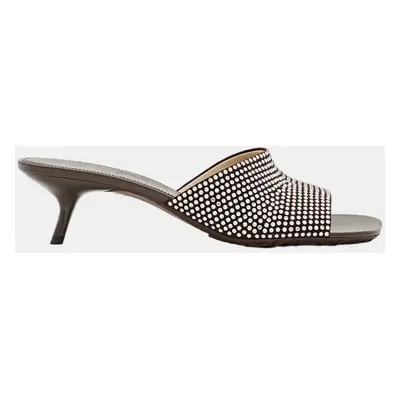 Loewe Brown Brown Petal Strassed Leather Mule 45mm Women’s IT