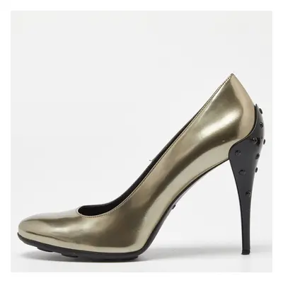 Tod's Metallic Leather Round Toe Pumps Size