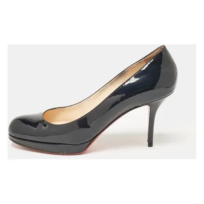 Christian Louboutin Navy Blue Patent Leather Prorata Pumps Size