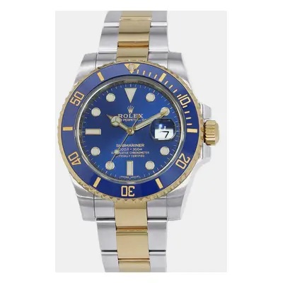 Rolex Blue 18k Yellow Gold Stainless Steel Submariner Automatic Men's Wristwatch mm