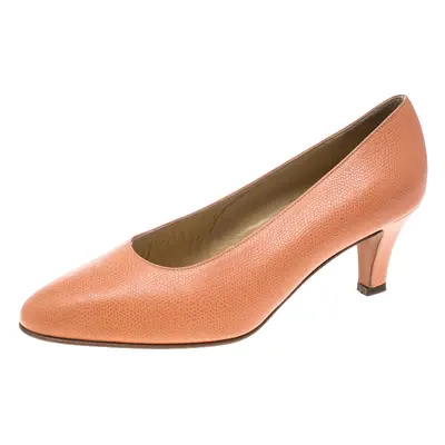 Celine Peach Pink Leather Pumps Size 37.5