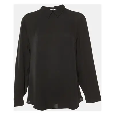 Giorgio Armani Black Silk Long Sleeve Blouse