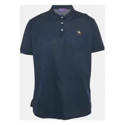 Ralph Lauren Purple Label Navy Blue Cotton Pique Polo T-Shirt