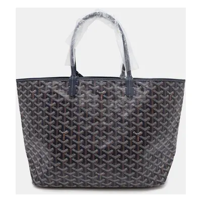 Goyard Navy Blue Canvas Leather Saint Louis PM Bag