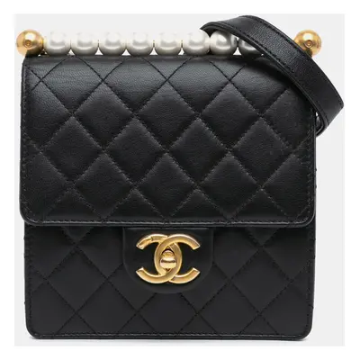 Chanel Black Small Lambskin Chic Pearls Flap