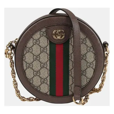 Gucci Mini GG Supreme Canvas Ophidia Round Shoulder And Crossbody Bag