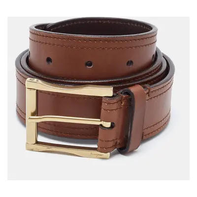 Salvatore Ferragamo Brown Leather Buckle Belt