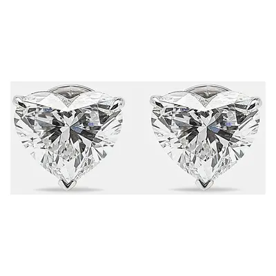 18k White Gold Heart Brilliant Lab Grown Diamonds Earrings (Approx 6.00 cts)