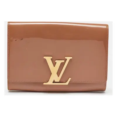 Louis Vuitton Rose Velours Vernis Leather Louise Clutch