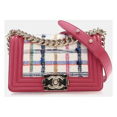 Chanel Small Pink Tweed Boy Bag