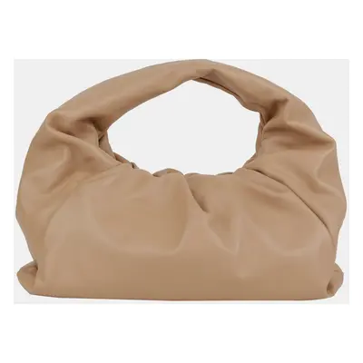 Bottega Veneta Beige Leather Shirring Shoulder Pouch Bag