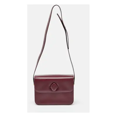 Cartier Burgundy Leather Must de Cartier Flap Shoulder Bag