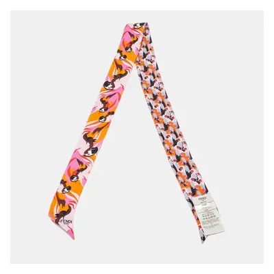 Fendi Multicolor Printed Silk Bandeau Twilly