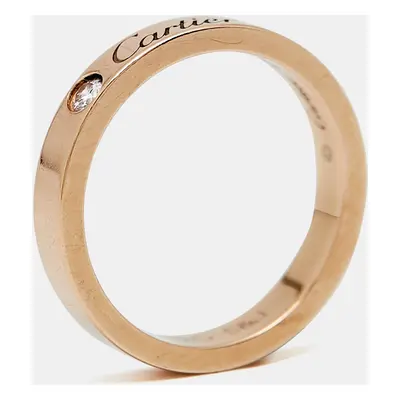 Cartier C De Cartier Diamond 18k Rose Gold Wedding Band Ring Size