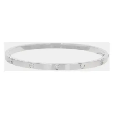 Cartier 18K White Gold and Diamond Love Bangle Bracelet