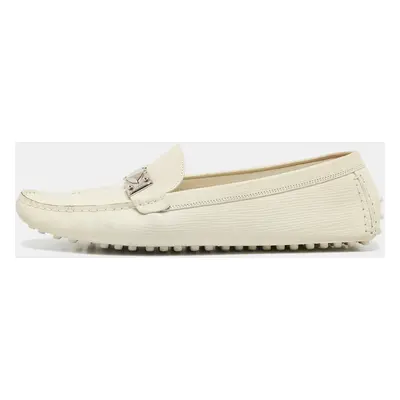 Louis Vuitton Cream Nubuck Leather Lombok Slip On Loafers Size