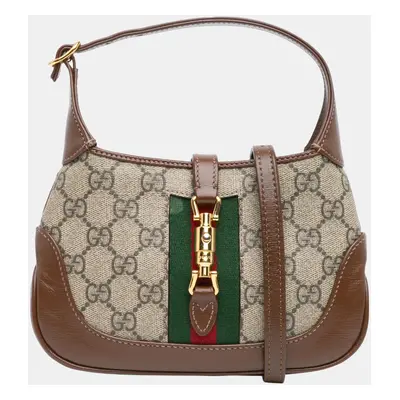 Gucci Beige/Brown Mini GG Supreme Jackie Crossbody Bag