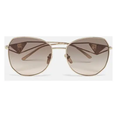 Prada Gold Gradient SPR57Y Logo Square Sunglasses