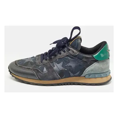 Valentino Multicolor Leather and Suede Rockrunner Sneakers Size