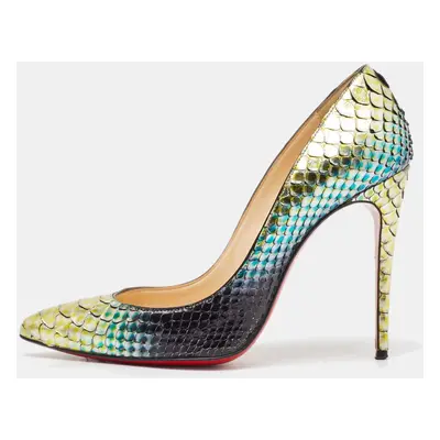 Christian Louboutin Two Tone Python So Kate Pointed Toe Pumps Size