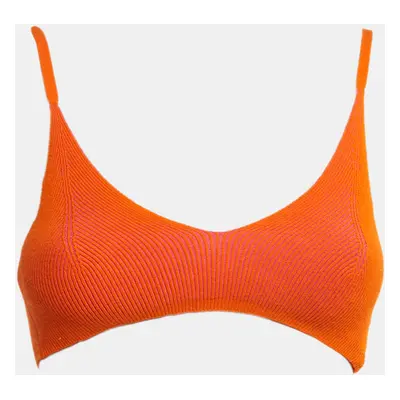 Jacquemus Orange/Pink Rib Knit V-Neck Bralette Top