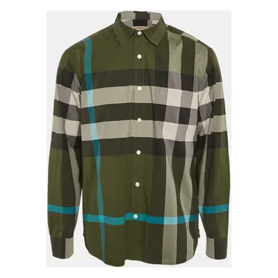 Burberry Green Nova Check Cotton Button Front Shirt