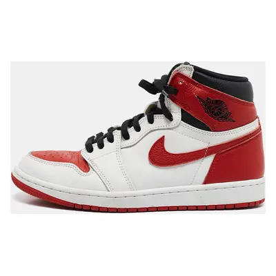 Air Jordans Red/White Leather Jordan Retro High OG Heritage Sneakers Size