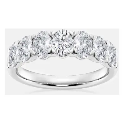 14K White Gold Oval Lab Grown Diamond Seven-Stone Anniversary Band US (2 ctw)