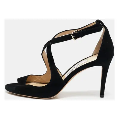 Jimmy Choo Black Suede Emily Sandals Size 37.5