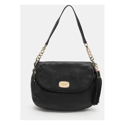 MICHAEL Michael Kors Black Leather Bedford Tassel Crossbody Bag