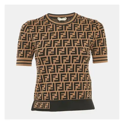 Fendi Brown FF Patterned Knit Jumper