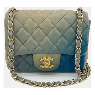 Chanel Blue Degrade Mini Square Classic Flap