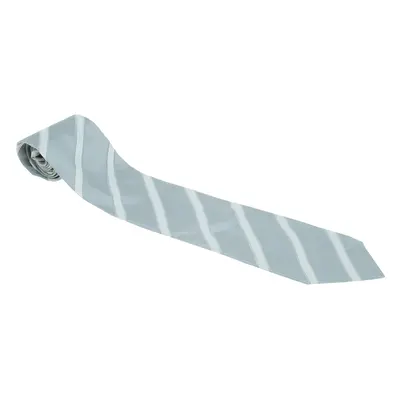 Giorgio Armani Grey Striped Silk Tie