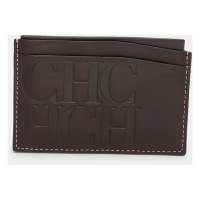 CH Carolina Herrera Brown Leather Card Holder