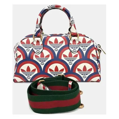 Gucci Multicolor Red Leather Duffel Bag