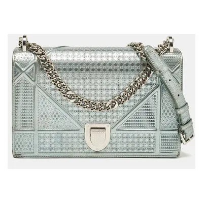 Dior Light Green Cannage Patent Leather Diorama Flap Shoulder Bag