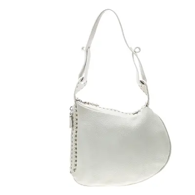 Fendi Ivory Selleria Leather Oyster Hobo