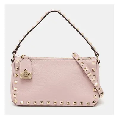 Valentino Lilac Leather Rockstud Top Handle Bag