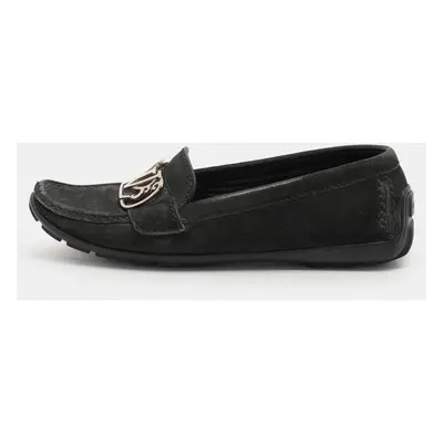 Louis Vuitton Black Suede Initiales Loafers Size 36.5