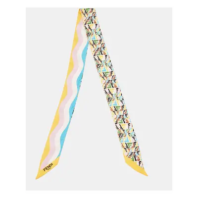 Fendi X Sarah Coleman Multicolor FF Print Silk Bandeau Scarf