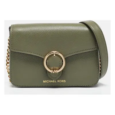 Michael Kors Olive Green Leather Small Wanda Shoulder Bag