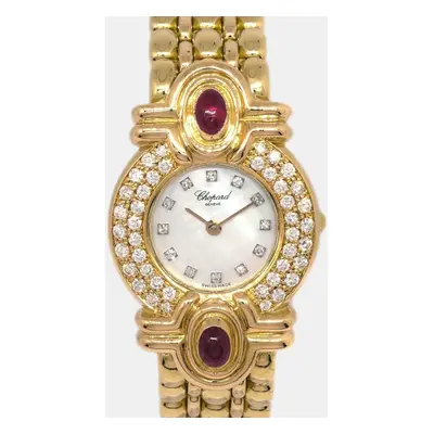 Chopard White Diamond 18k Yellow Gold Quartz Women's Wristwatch mm