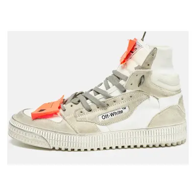 Off-White White/Grey Suede Off Court 3.0 High Top Sneakers Size