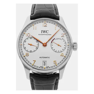 IWC Silver Stainless Steel Portugieser IW5007-04 Automatic Men's Wristwatch mm