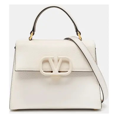 Valentino White Leather Small VSLING Top Handle Bag